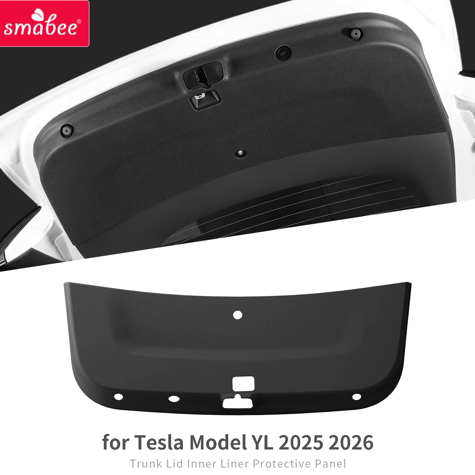 Smabee for Tesla Model Y L 6Seat 2025 2026 Trunk Tailgate Protection Pad TPE Rear Trunk Door Anti-dirt Mat Car Accessories Black