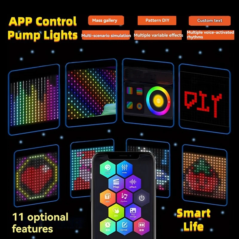 400 LED Smart Curtain Lights With App&Remote Control Customizable Displays For Indoor/Outdoor Wall Backdrops EU Plug