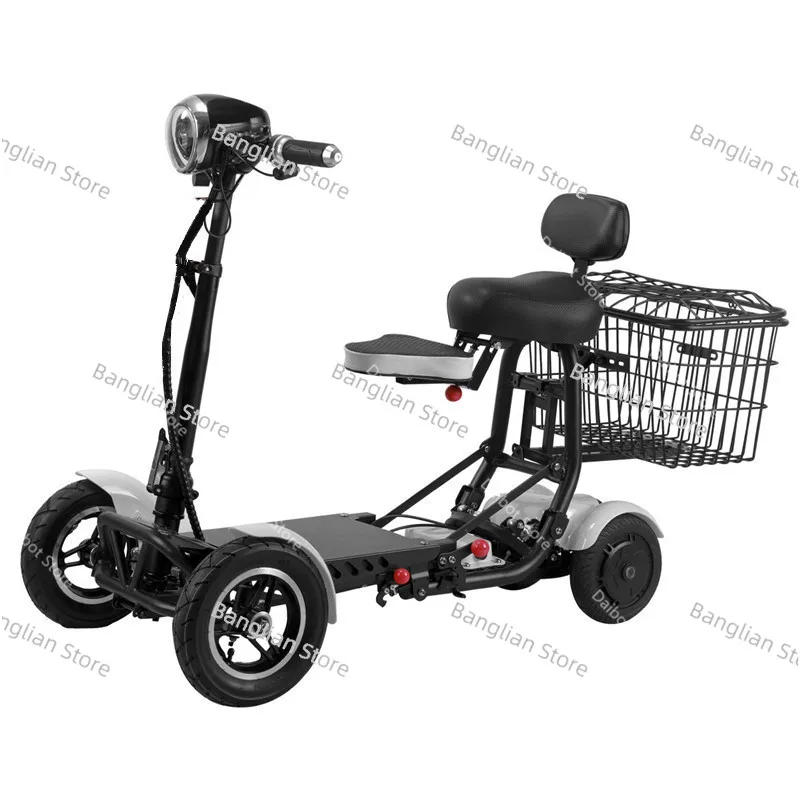 Foldable Electric Scooter for Old People, Mobility Scooter, 4 Wheels, 250W, Dual Motor, Portable, Foldable, Travel, Seniors