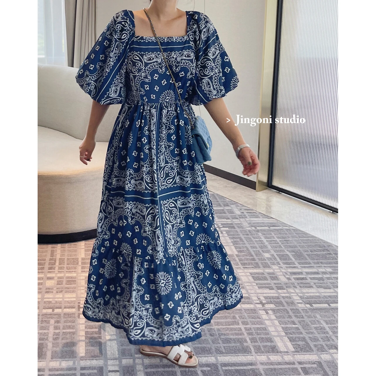 Woman 2023 Dress Short Sleeve Elegant Vintage Summer Y2k Clothing Korean Trendy Boho Long Ruffle Floral Beach Robe Blouse Loose