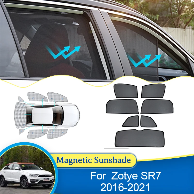 

For Zotye SR7 2016 2017 2018 2019 2020 2021 UV Protection Curtain Magnetic Sun Shade Privacy Visor Car Accessories Auto Parts