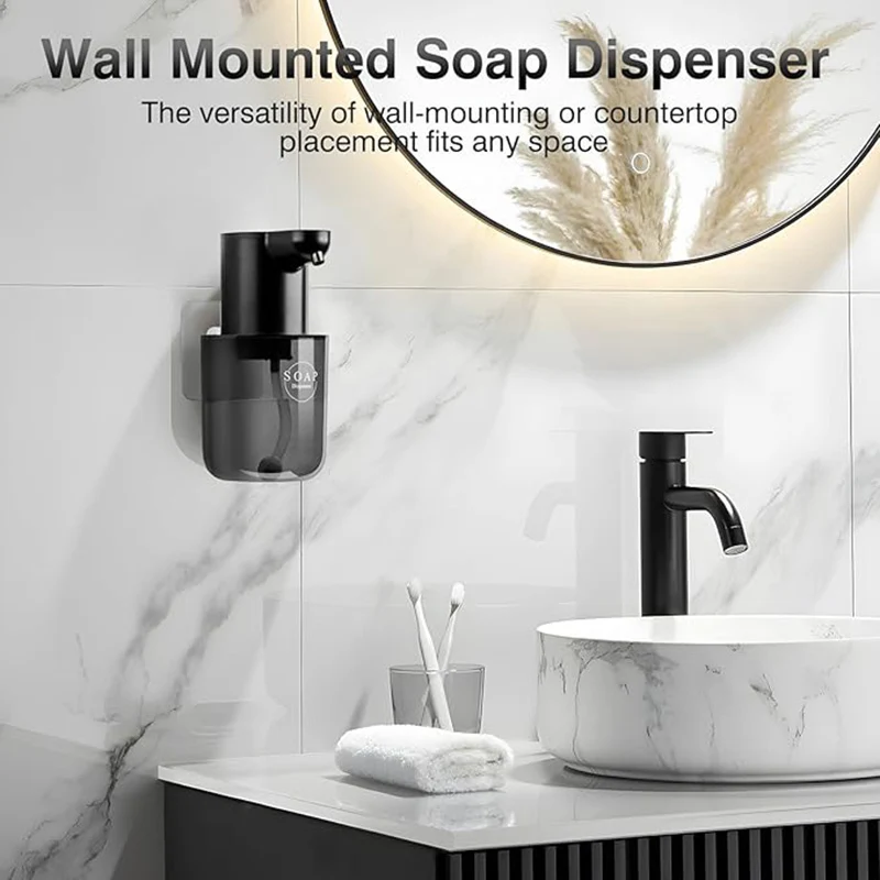 400ml Automatic Sensor Soap Dispenser Rechargeable Hand Sanitizer Dispenser Wall Mounted Bathroom Electric Foam Hand Washer