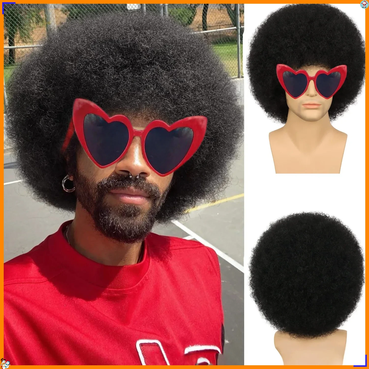 Synthetic Afro Curly Wig Fluffy Short Kinky Curly Cosplay Fashion Heat Resistant Fiber for Party Daily Wear Costume Styling