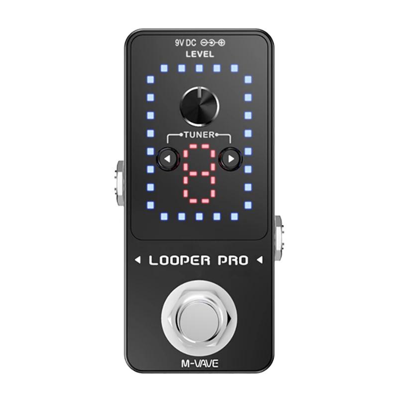 Pedal de efecto de guitarra M-VAVE Looper PRO, 9 bucles, estación de bucle de tiempo de grabación de 40 minutos con sintonizador, Pedal Looper de guitarra Overdub
