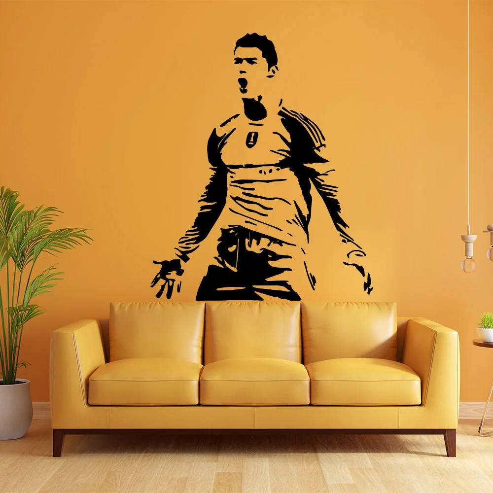 Cristiano Ronaldo Wall Sticker Soccer Athlete Home Decor Wall Decals Art Mural For Kis Room Bedroom Decor Home Decoraction