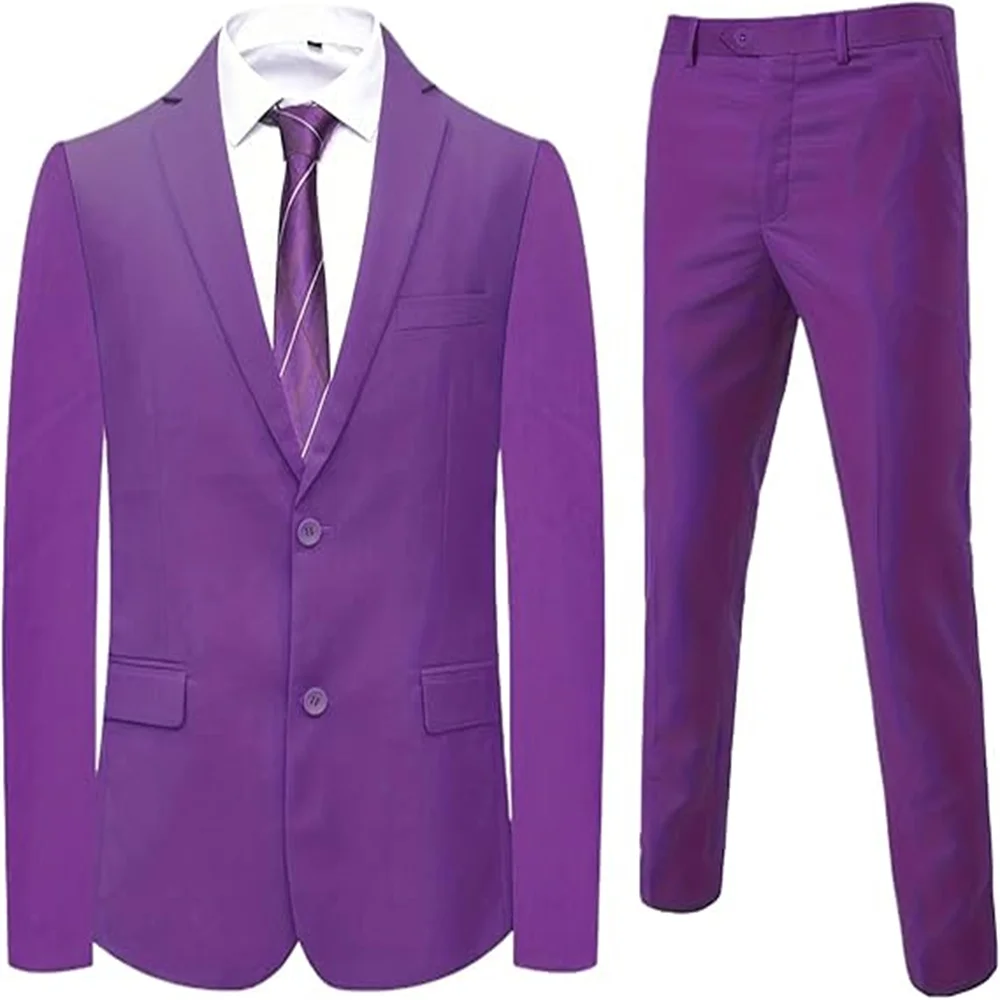 

Suit XS-6XL (Blazer+ Trousers) Men's Fashion Business Plus Size Gentleman's Casual for Work Slim-fit Wedding Formal Suit