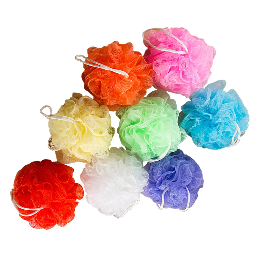 

16Pcs Bath Ball Shower Scrubber Mesh Nets Soft Comfortable Exfoliating Body Scrubber Lanyard Design Bathroom Accessories Mixed
