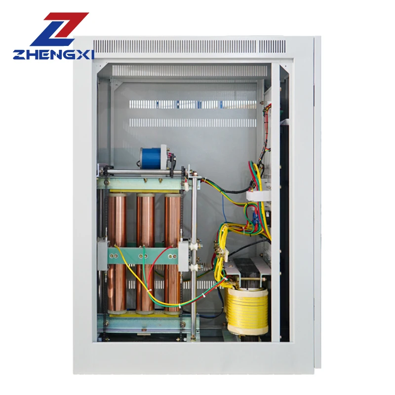 ZX SBW-N 60KVA 80KVA 100KVA ثلاث مراحل LCD قوة كبيرة التيار المتناوب منظم جهد كهربائي أوتوماتيكي مثبت