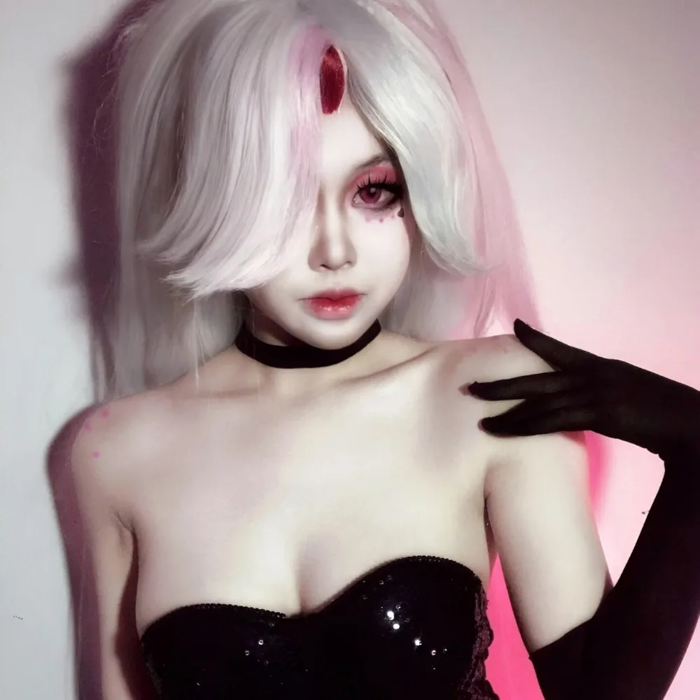 Hazbin Hotel Angel Dust Sexy Formal Gown Cosplay Costume Full Set Adult Halloween Comic Con Carnival Stage Performance Outfit