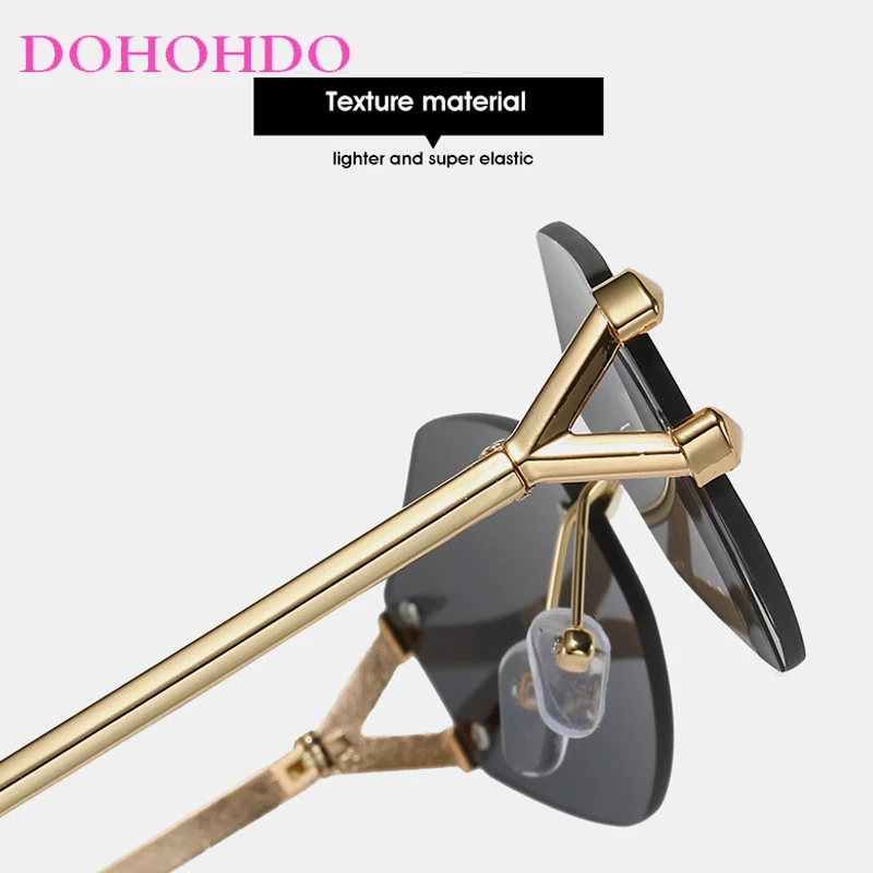 DOHOHDO 2025 جديد UV400 الكلاسيكية شخصية فرملس نظارات نظارات الموضة عادية الهيب هوب الاتجاه نظارات شمسية الرجال والنساء