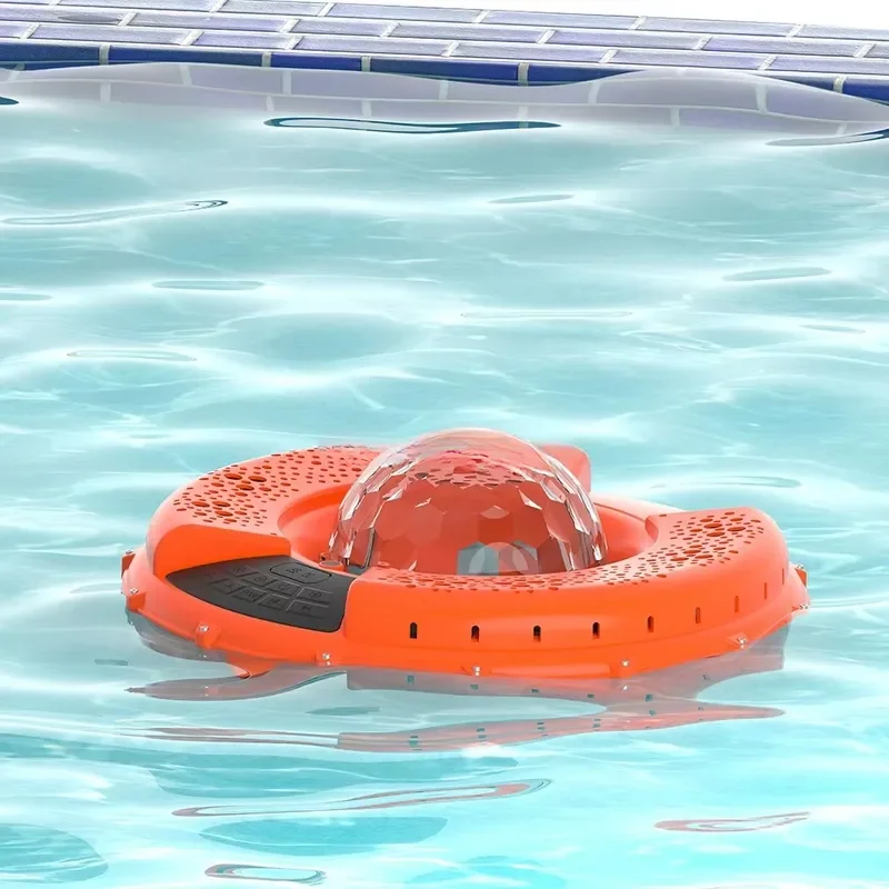 Waterproof Floating Bluetooth Speaker with LED Disco Light for Pool Party Spa Outdoor