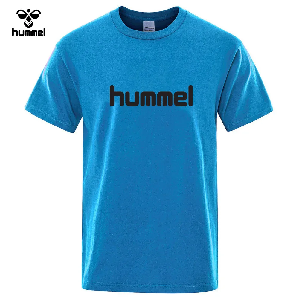 Summer City Street Fashion Men\'s Brand HUMMEL T-shirt Daily Casual Short Sleeve Top, Outdoor Sports T-shirt Women\'s T-shirt