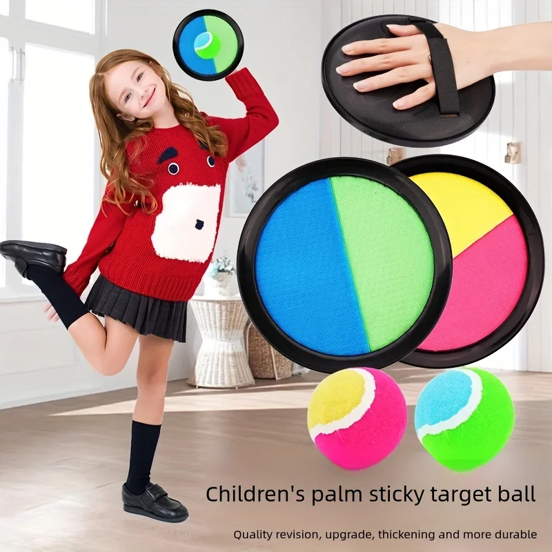 Kids Sucker Sticky Ball Toy Outdoor Sports Catch Ball Game Set Throw And Catch Parent-Child Interactive Outdoor Toys