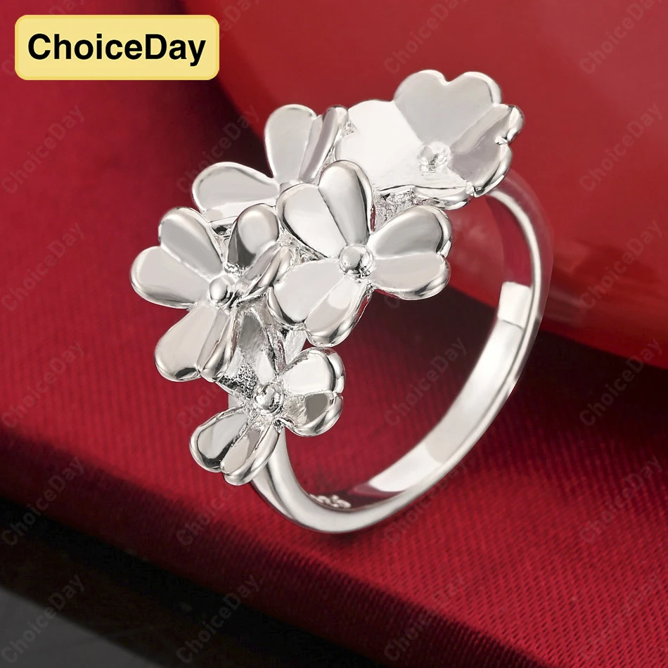 

ChoiceDay модное кольцо из стерлингового серебра 925 пробы 7/8/9/10 изысканное кольцо с цветком женские украшения свадебные аксессуары Шарм