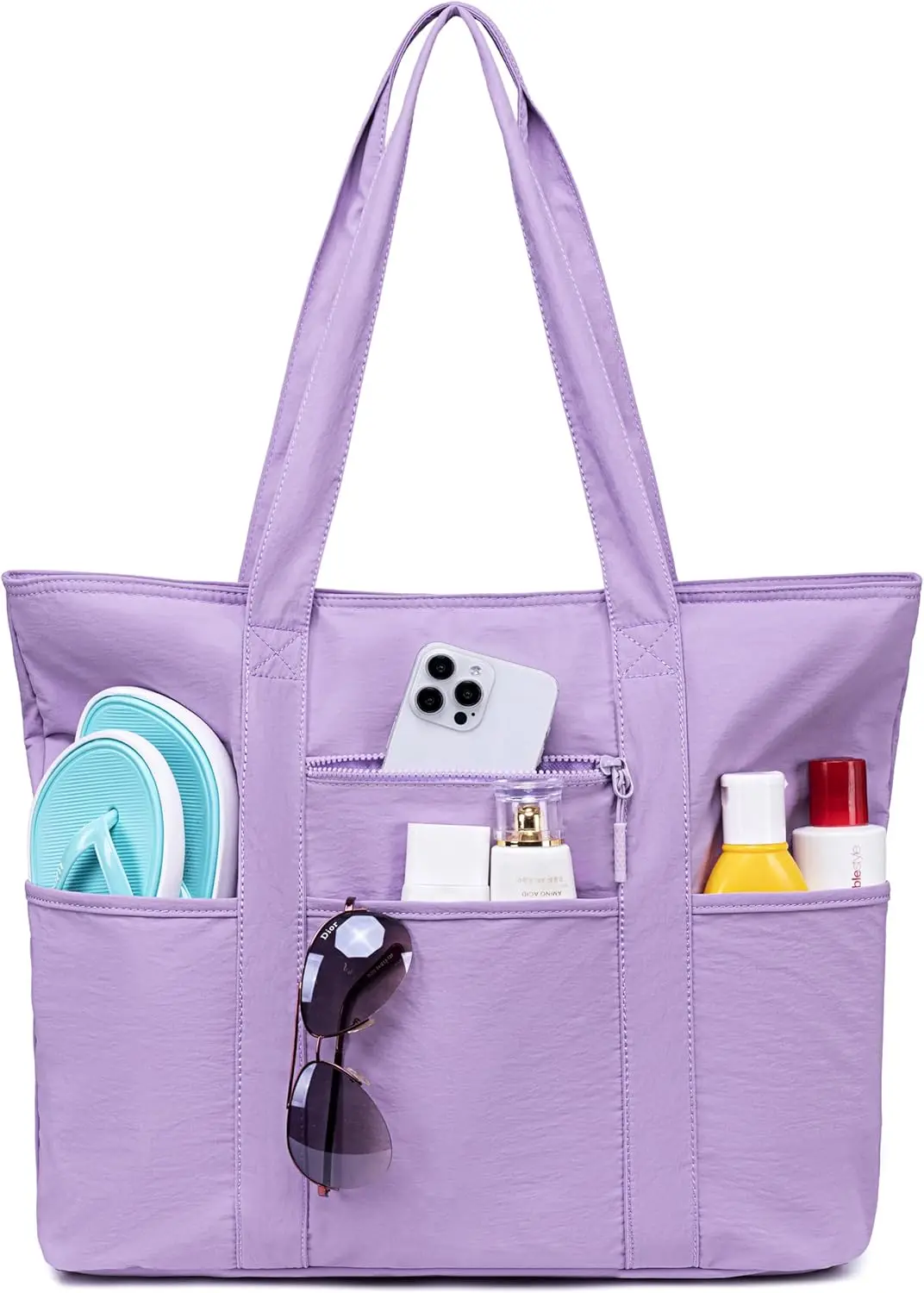 

Beach Bags for Women, Beach Bags Waterproof Sandproof, Packable Beach Tote Bag with Zipper Travel Sports