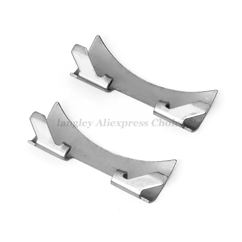 Tautan ujung melengkung untuk adaptor baja tahan karat konektor Seiko SKX007 009 untuk Aksesori jam Rolex 12/14/16/18/19/20/22/24mm 2 buah