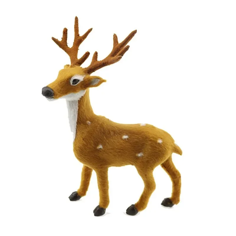 

2024 new 15/20cm Xmas Elk Plush Simulation Deer New Year Christmas Decoration Ornaments For Home Christmas Gift