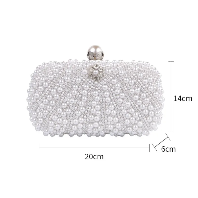 Luxury Pearl Evening Clutch Purse with Chain Shoulder Crossbody Bag Elegant for Cocktail Party Wedding Prom Date Night