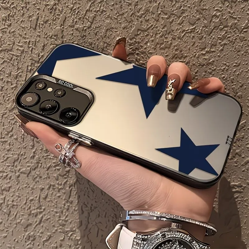 Capa de Telefone Pentagrama Azul para Samsung Galaxy A73 A72 A71 A56 A55 A54 A53 A52 A51 A36 A35 A34 A33 A32 4G 5G à Prova de Choque