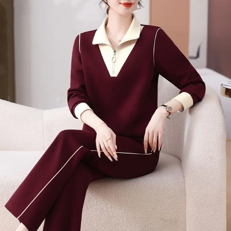 

Fashion Sports Women's Set New Spring and Autumn Korean Edition Age Reducing Top Casual Pants Two Piece Set