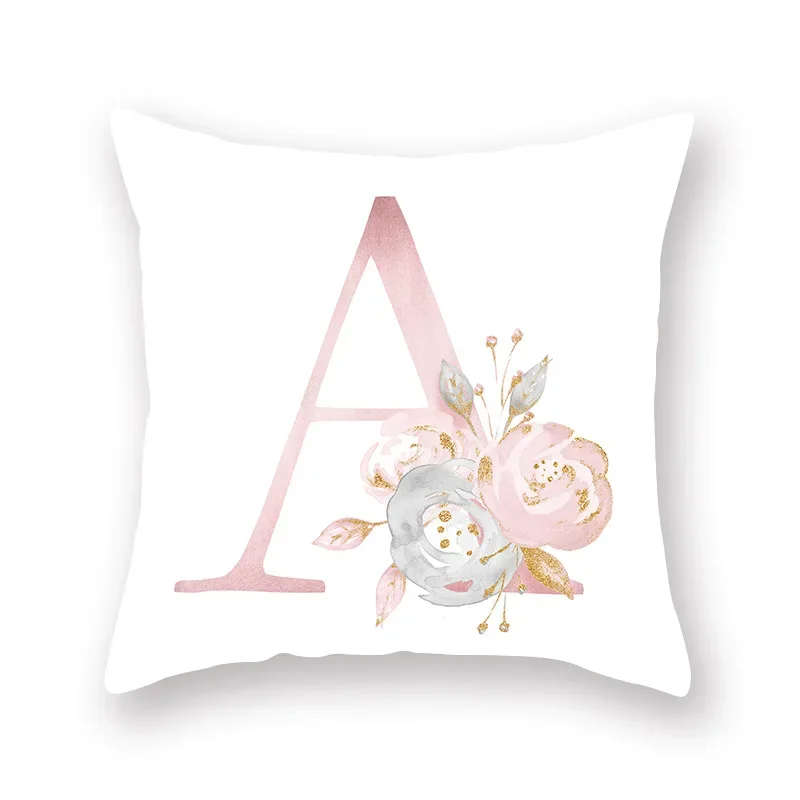 Polyester 45x45cm Kid Room Decoration Throw Pillows Covers Decorative English Alphabet Cushion Cover for Sofa Car Home