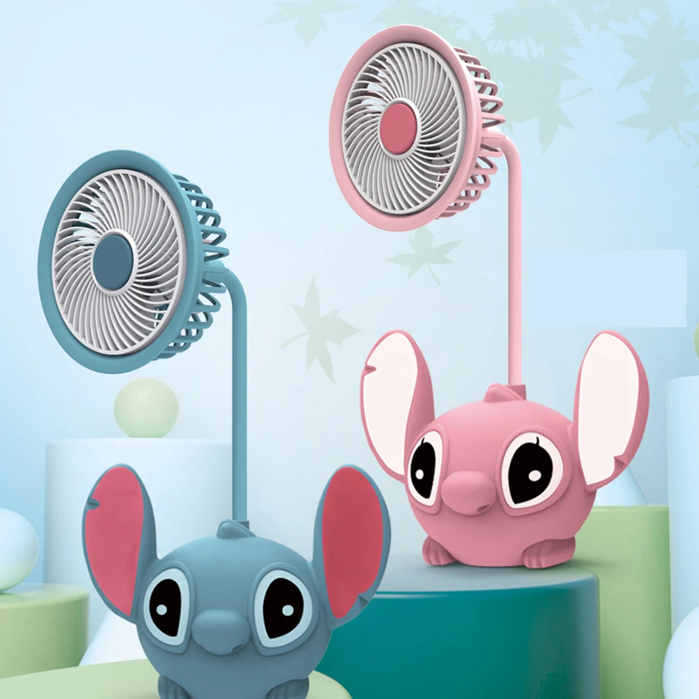 Cartoon Fan Stitch USB Handheld Small Fan Mobile Phone Stand Anime Figure outdoor Indoor Durable Portable Silent Fan Toy