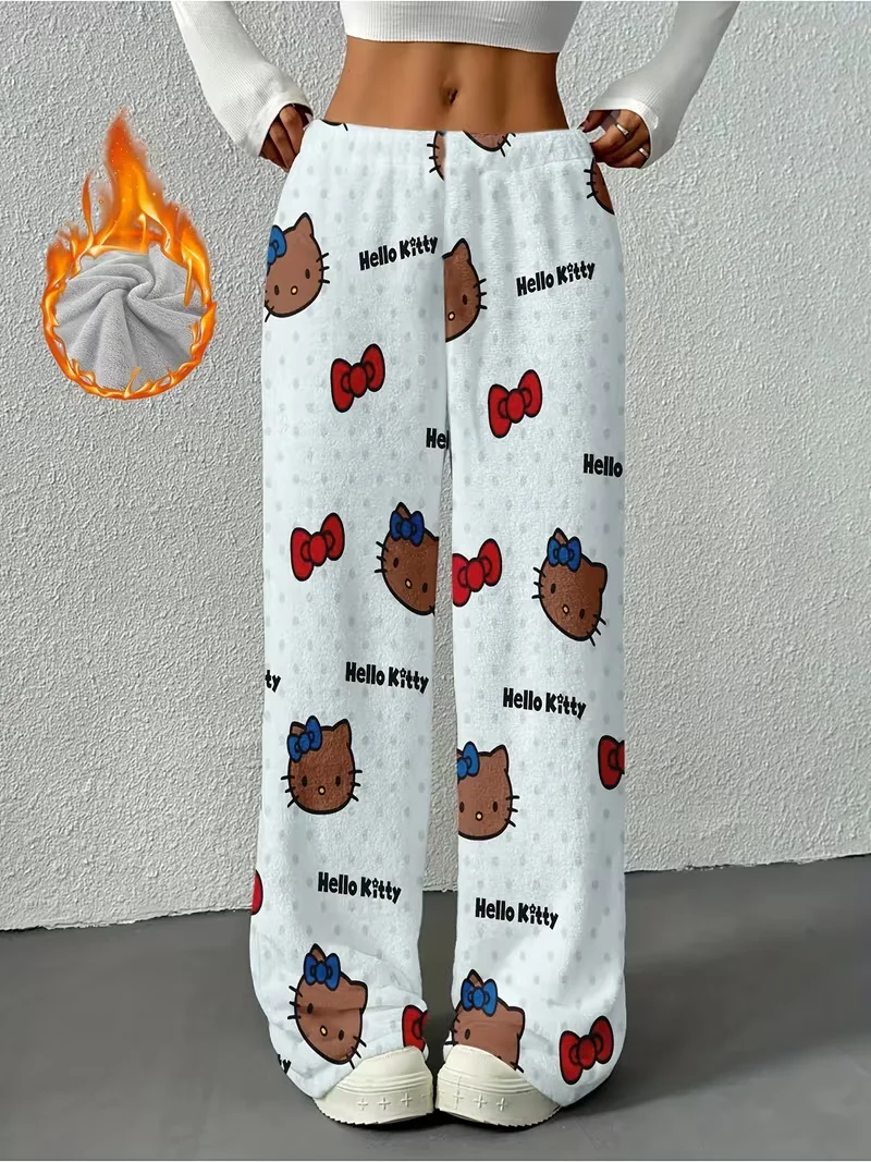 

Sanrio Family Big Eared Dog Hello Kitty Sleepy Pants Осень/Зима Плюшевые мультяшные пары для взрослых и детей Теплая повседневная одежда