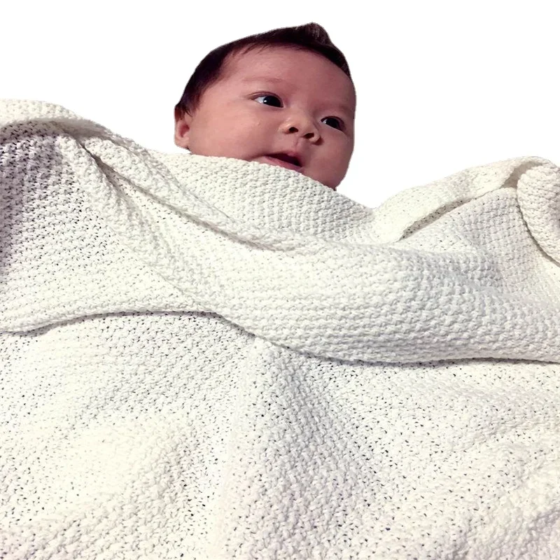 Baby Wool Blanket Summer Cotton Europe All-match Solid Baby Nap 150*200CM