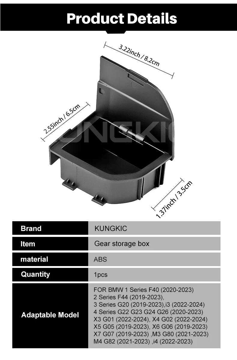Storage Box For BMW G20 F40 G01 G05 G26 G02 G07 G06 F44 3 Series 4 Series X3 X5 X7 i4 LHD Modification Console Gear Shift Easy