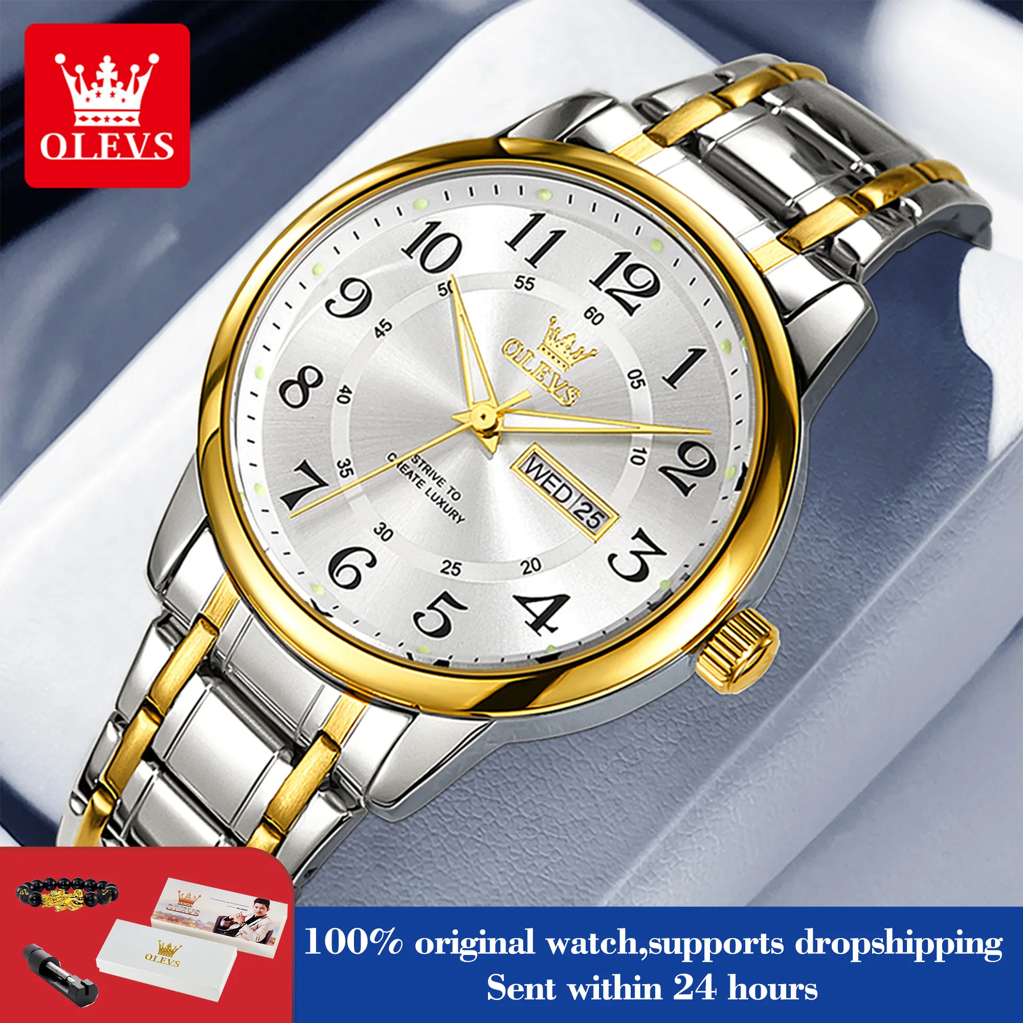 

OLEVS 2891 мужские часы модные кварцевые часы для мужчин водостойкие светящиеся двойной календарь с цифровым циферблатом оригинальные мужские наручные часы