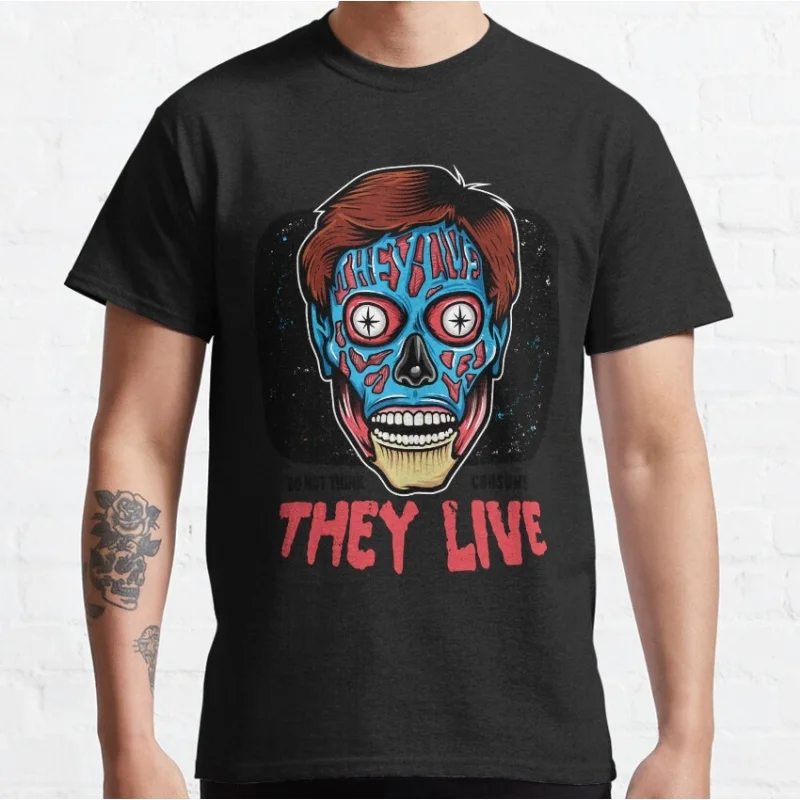 

Photograp Retro Sic-Fi They Live Gift T Shirt John carpenter Vintage Horror movie Alien Graphic clothes All size Tee S-6XL