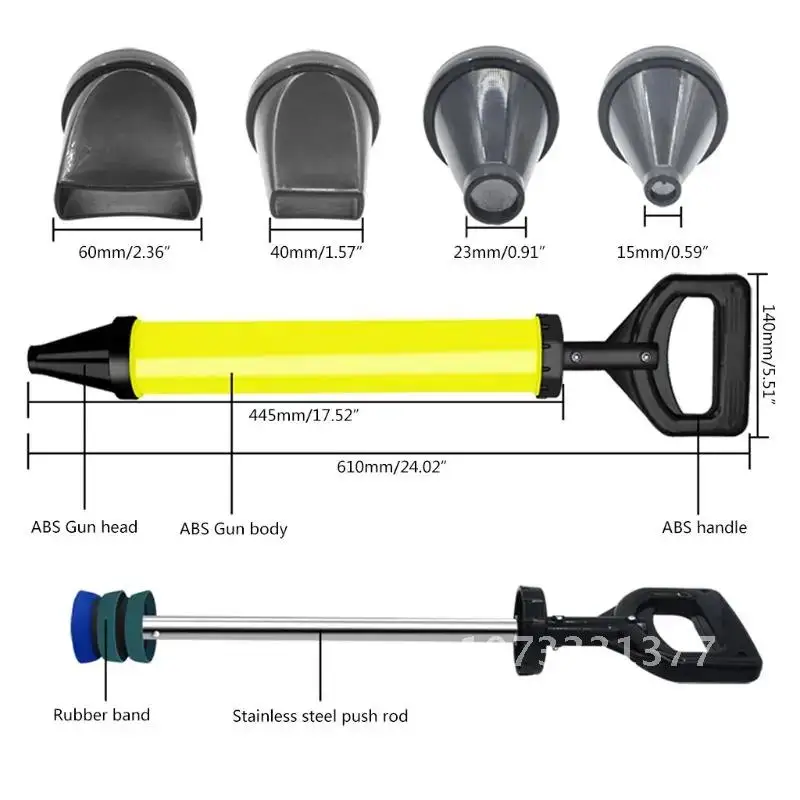 Cal Cement Caulking Gun com 4 Bicos, Argamassa Pulverizador, Aplicador De Ferramentas De Enchimento, Y98E