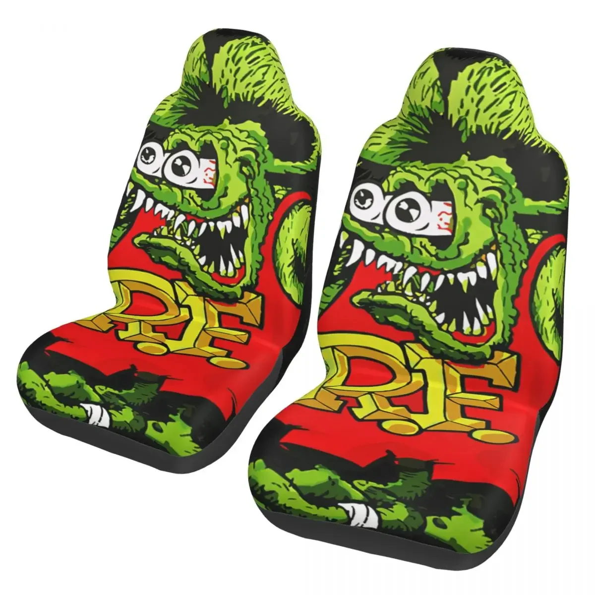 The Rat Fink Car Seat Cover Custom Printing Universal Front Protector Accessories Cushion Set