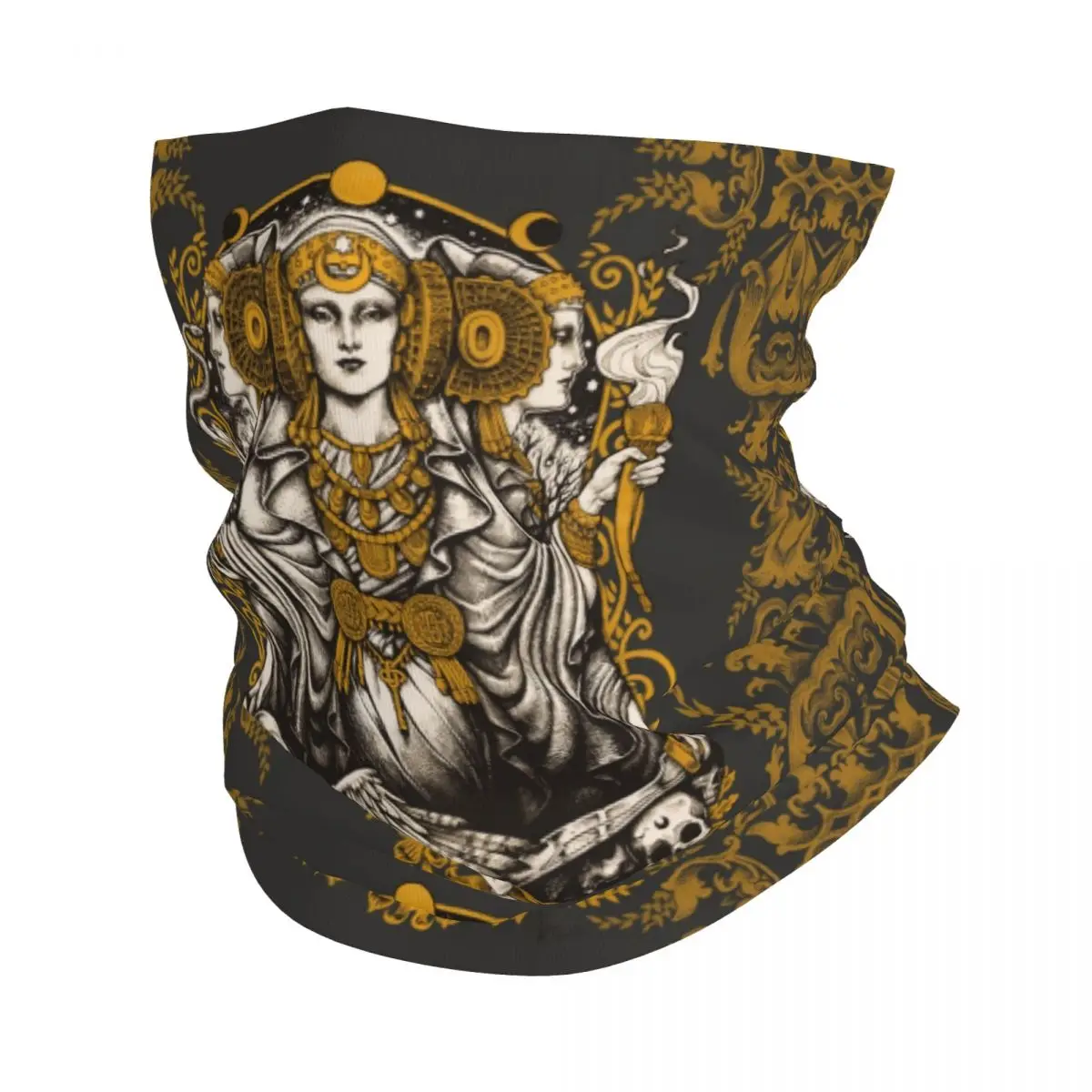 Bandana de Diosa Ibérica para hombre, calentador de cuello a prueba de viento, bufanda de cara gótica oculta, diadema de bruja de Halloween