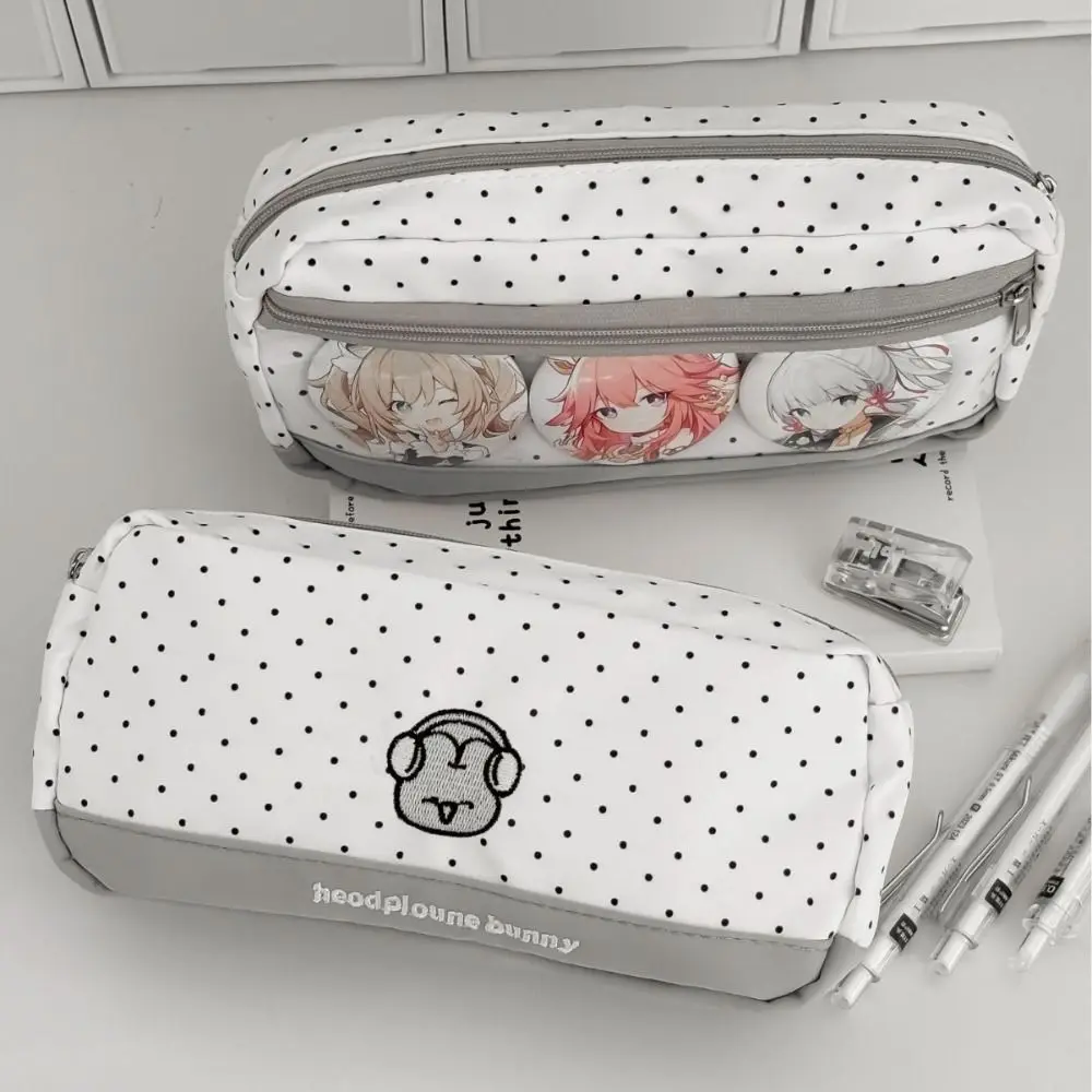 

New Wave Point Bunny Pen Bag Large Capacity Gift Stationery Bag Cartoon Cosmetic Bag Students Supplies
