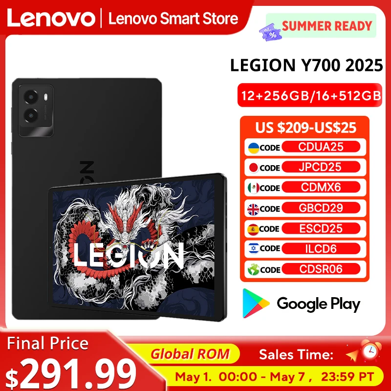 Lenovo LEGION Y700 2025 Tablet Global ROM Snapdragon 8 Gen 3 Octa Core 8.8 Inch 165Hz Display Android 6550mAh Pad PC