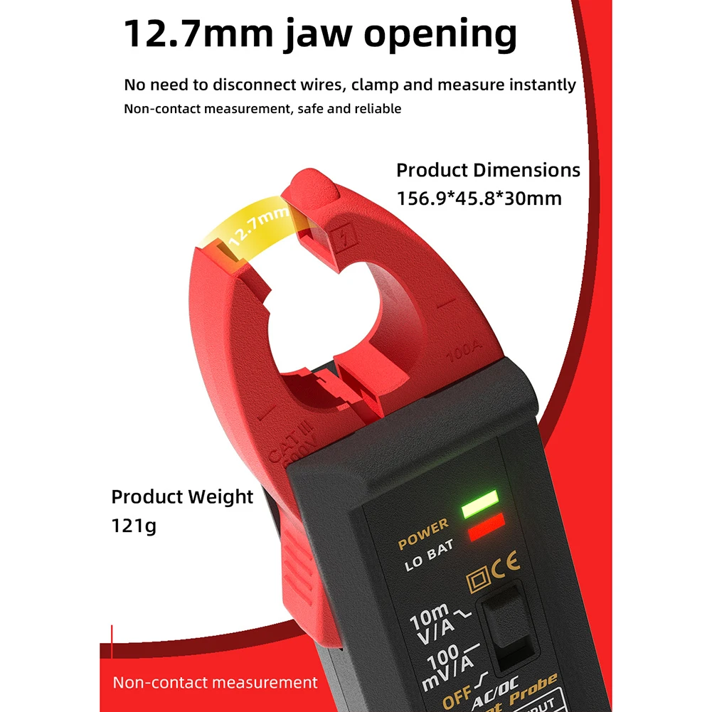 For Safe Wire Testing Smart Clamp Meter ABS Material Construction High Accuracy Measurement Insulated BNC Connectors