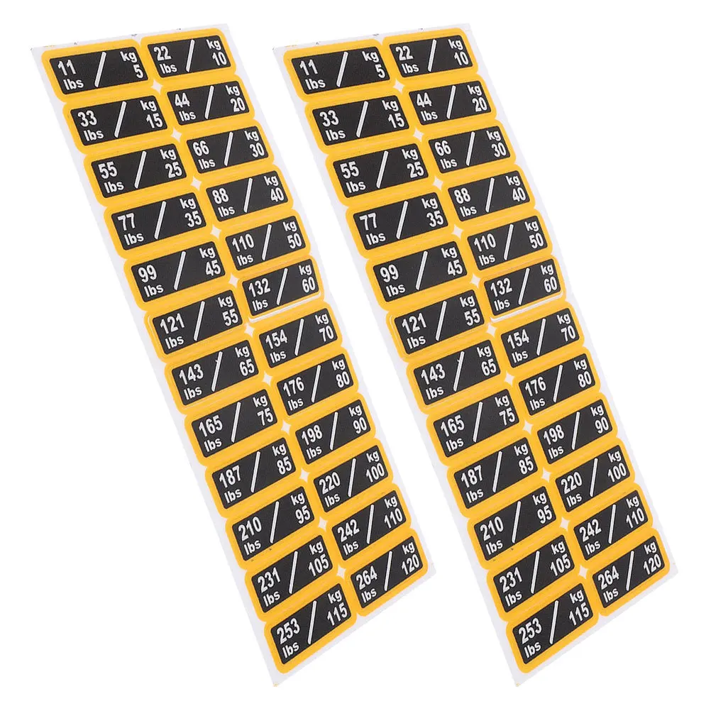 

Waterproof Weight Block Stickers 2 Sheets Self Adhesive Labels for Gym Equipment Strength Training Fitness Machine Numbers