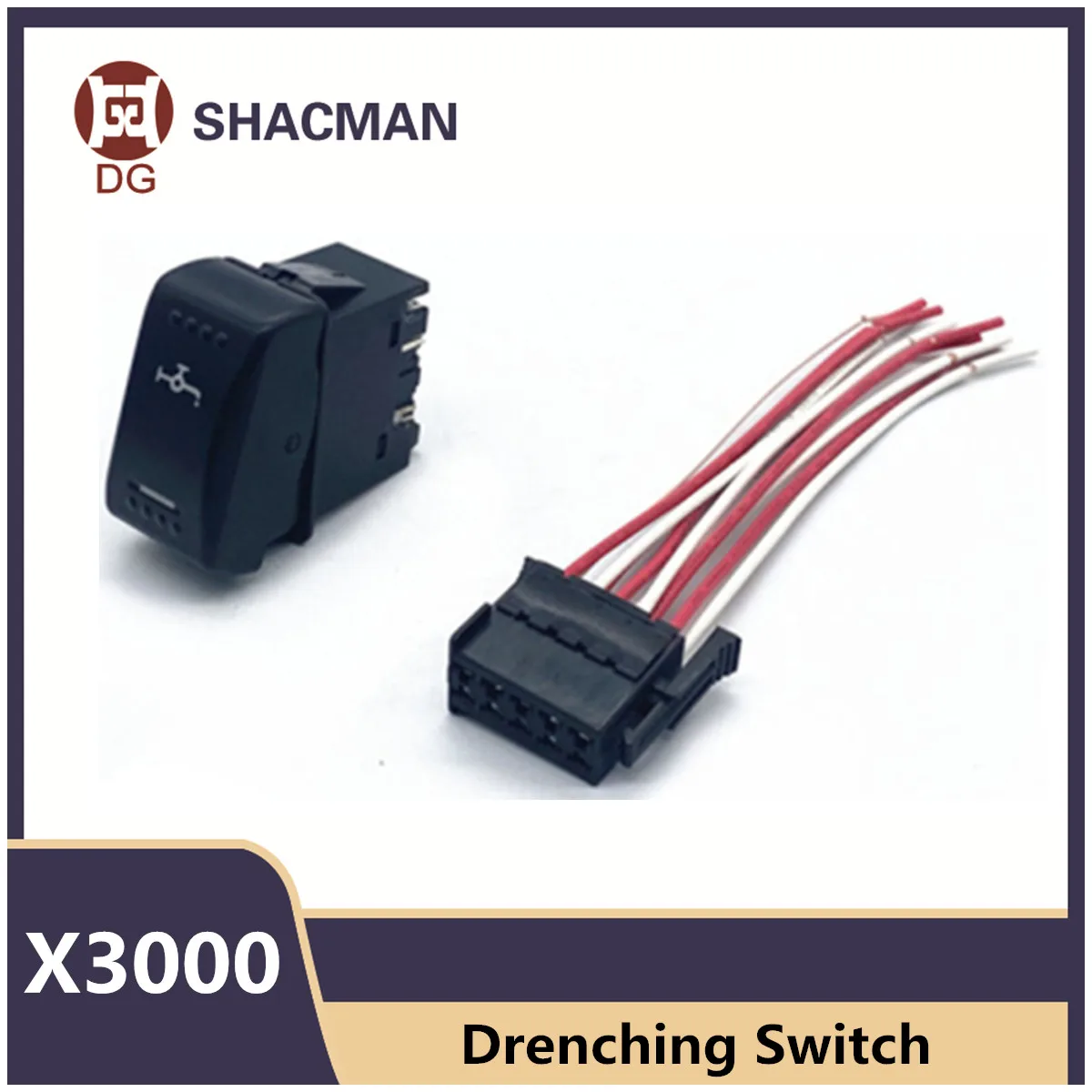 Drenching Switch with Plug For Shaanxi SHACMNA X3000 Cab Auto Parts Rocker Switch Modified Drip Water Spray Switch