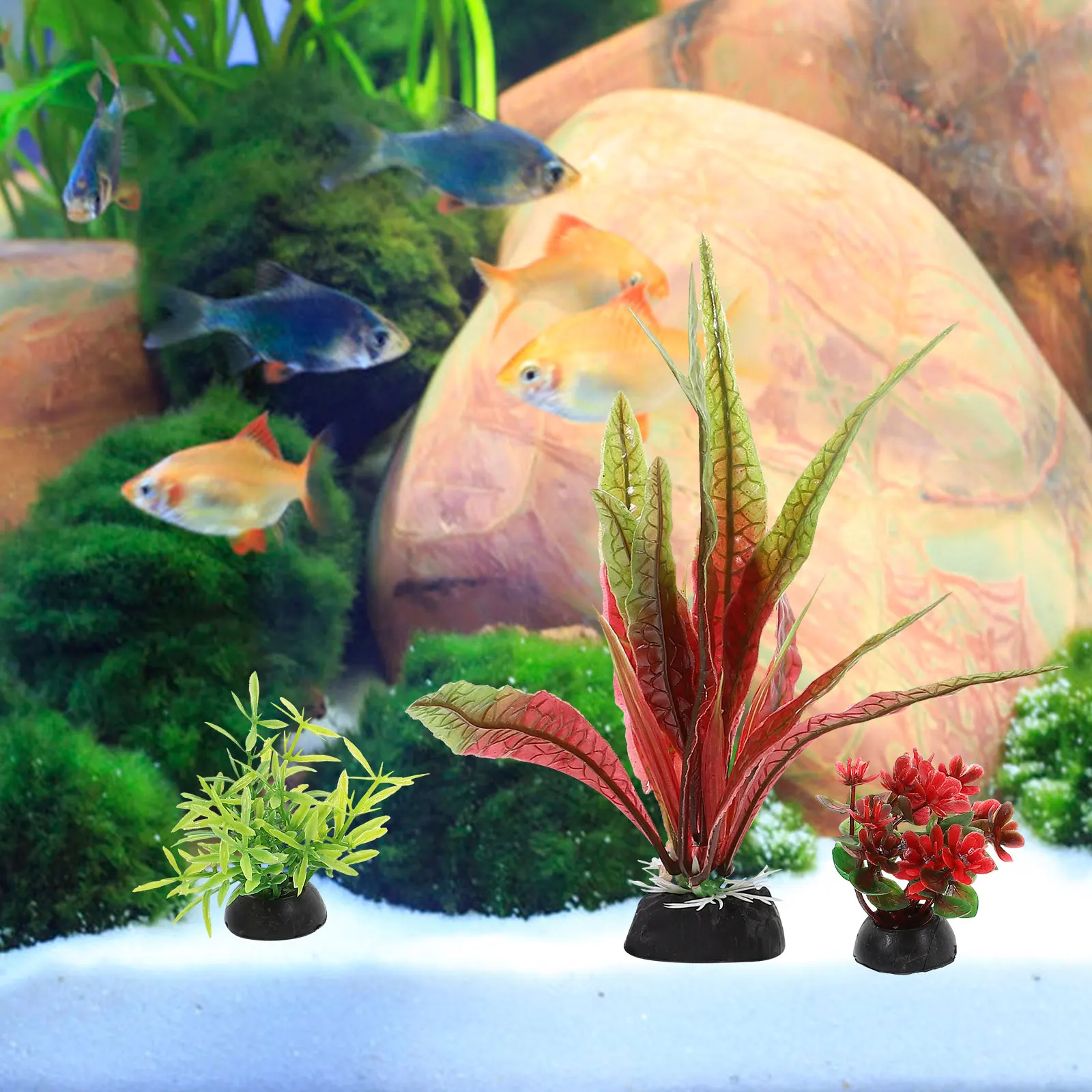 

11pcs Simulated Aquarium Plants Realistic Artificial Water Grass Decor for Fish Tank Landscape Accessories Pet Supplies