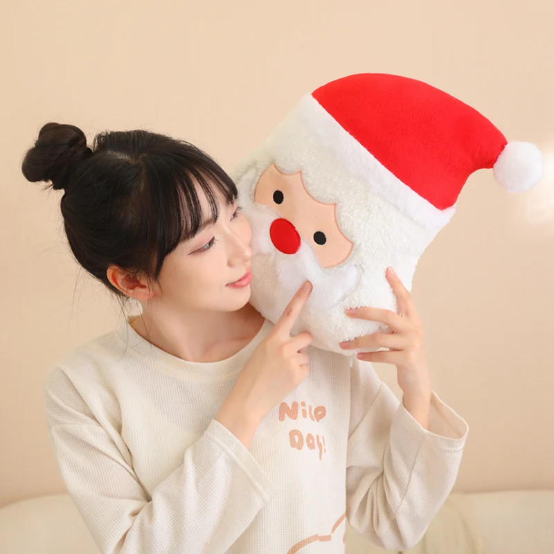 38cm Plush Pillow Lovely Stuffed Soft Santa Claus Elk Cartoon Creative Fluffy Huggable Doll Toys For Children Christmas Gift