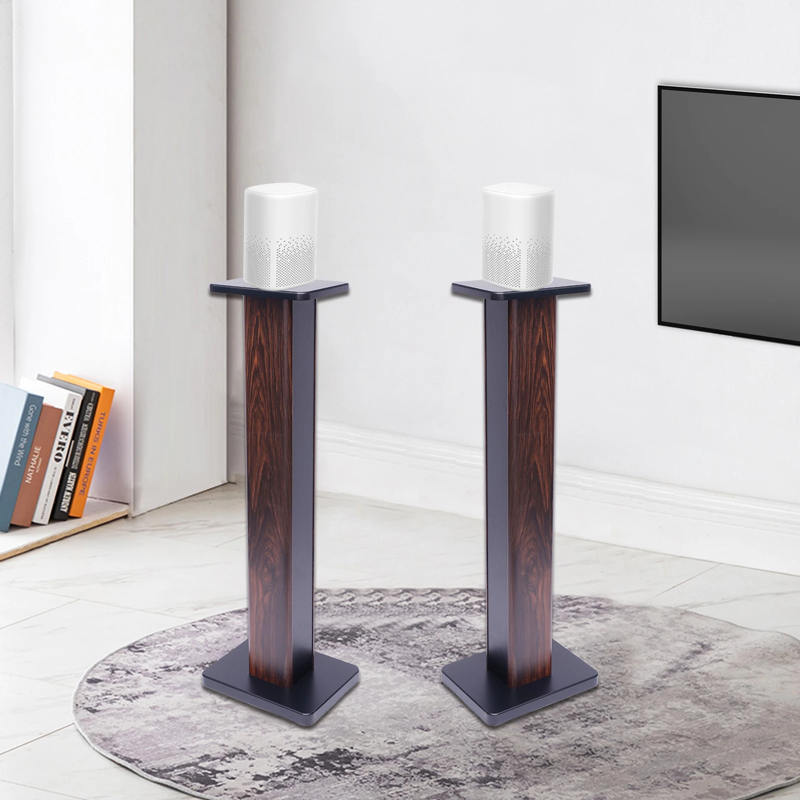 

Home Theatre 90cm Bookshelf Shelf Audio Speaker Stand High-density Fiberboard Bookshelf Speaker Stands