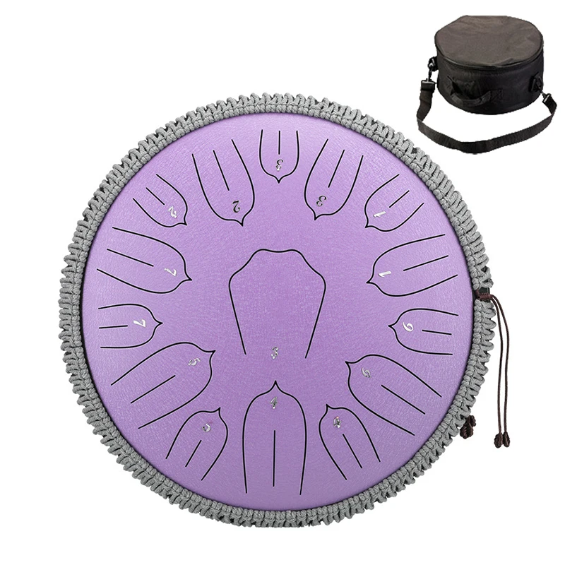 Hluru Muziekdrum 13 Inch 15 Noten Glucophone Steel Tongtrommel 15 Noten D Toon Etherische Drum Percussie Muziekinstrumenten