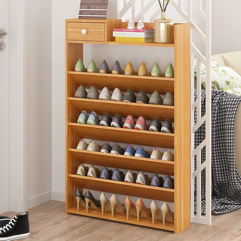 

Shoe cabinet Home door Large capacity storage Simple multi-layer foyer Solid wood locker Balcony modern shoe rack
