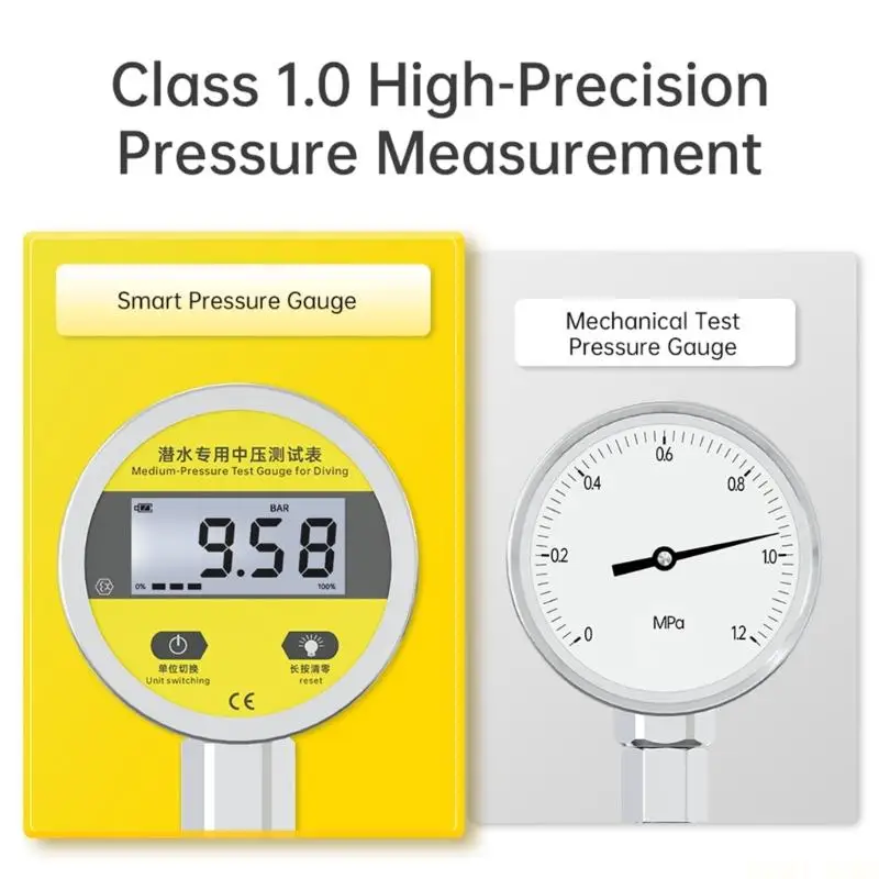 

U2JB Professional Scubas Diving Pressure Gauge Replacement Digital Hydraulic Pressure Gauge For Underwater Safety