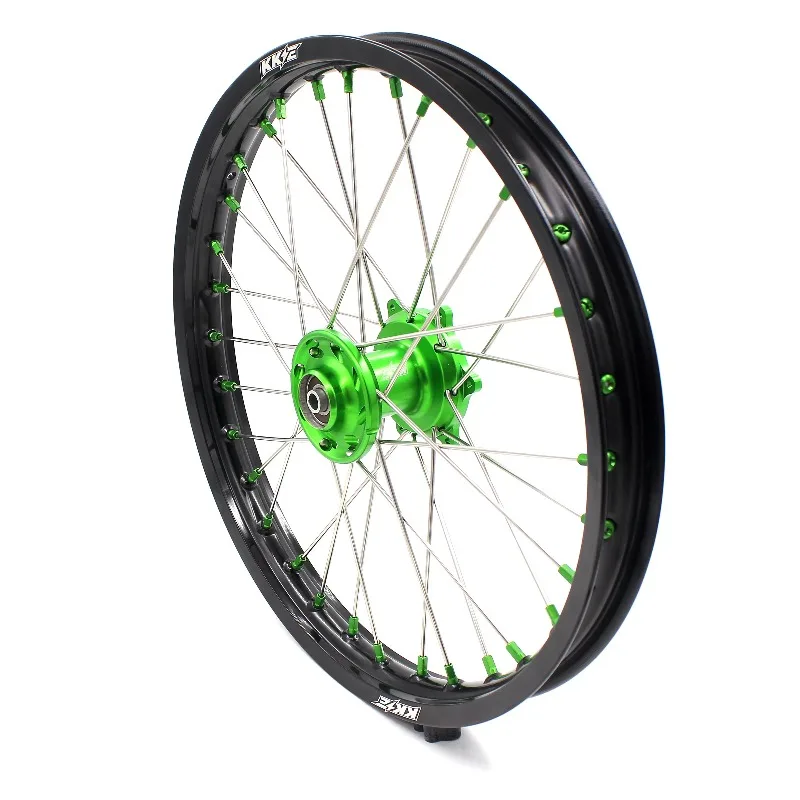 

【2025】 Комплект детских колес для мотокросса для бездорожья, мотокросса, совместимый с KAWASAKI KX80 1993-2000 KX85 2001-2025, соски из зеленого сплава