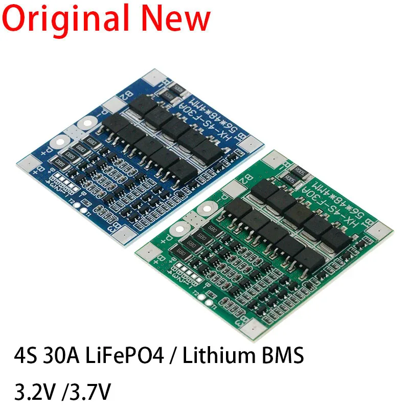 1PCS BMS 4S 3.2V 3.7V 30A LiFePO4 / Lithium Battery Charge Protection Board 12.8V 14.4V 18650 32650 Battery Packs With Balance