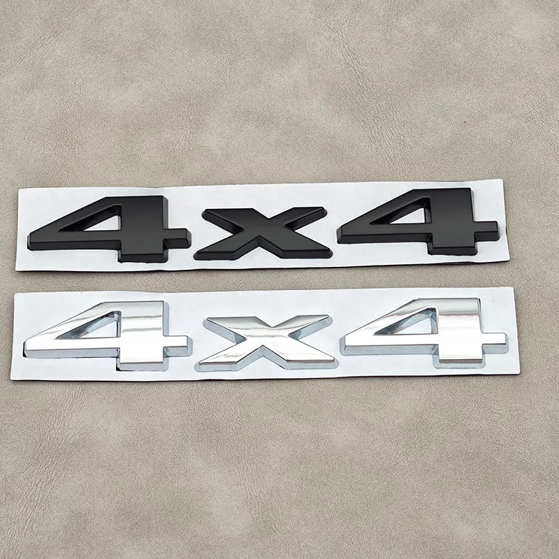 Emblème de Logo noir chromé 3D 4x4, autocollant de coffre arrière de voiture, Badge de plaque signalétique pour Ford Jeep Grand Cherokee Wrangler boussole, accessoires