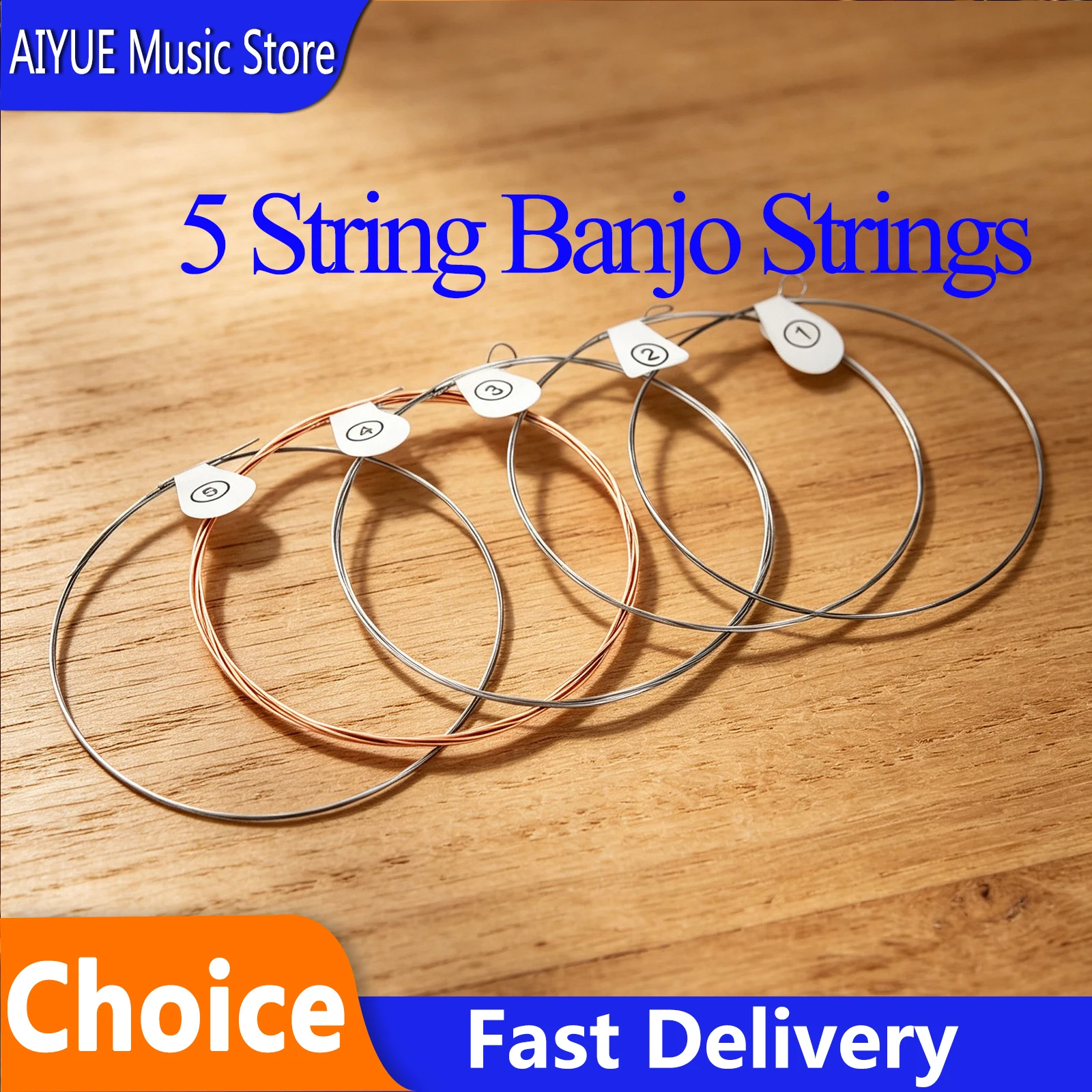 Shuffle 5 String Banjo Strings Brass Alloy Rust Resistant Coating Replacement Banjo Instrument Parts Accessories