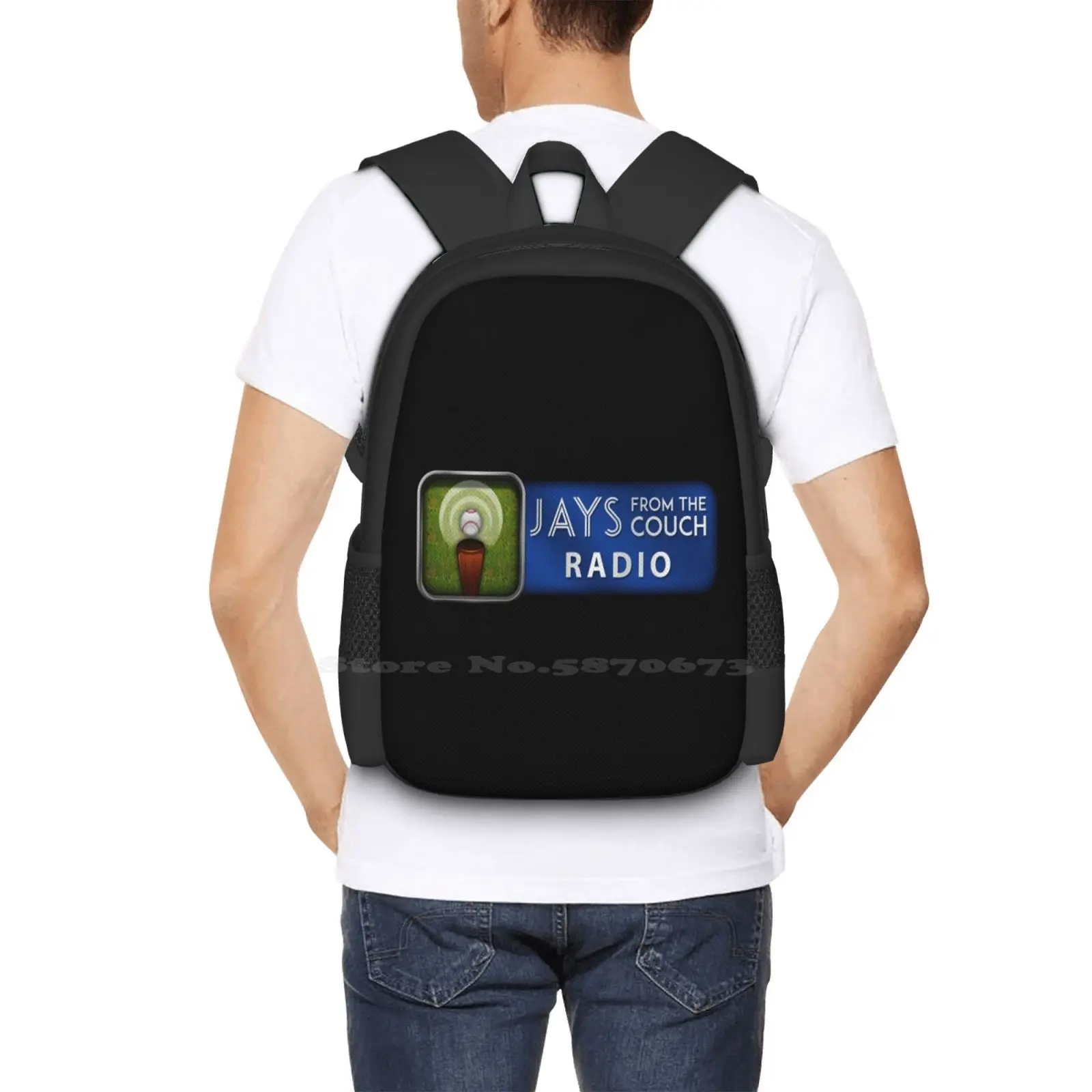 Jays From The Couch Radio 3D Print Design Backpack Student Bag